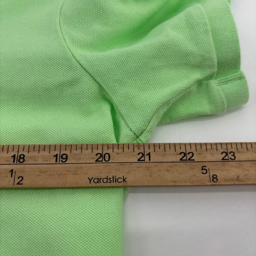 Polo Ralph Lauren Polo Shirt Mens M Green Classic Fit Short Sleeve Orange Pony
